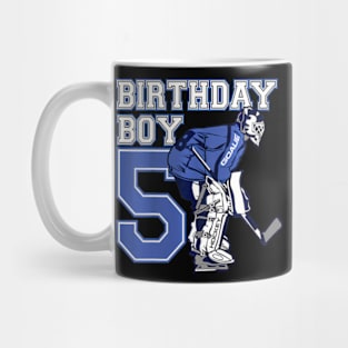 Kids 5 Year Old Ice Hockey Goalie Themed Birthday 5Th Boy Mug